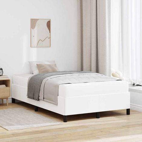 Cadre de lit avec matelas-Structure de lit avec matelas Blanc 120 x 200 cm Faux cuir 922504 (1/5)