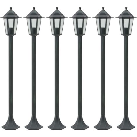 Lot de 6 Lampe de jardin à piquet  Lumière extérieur Lampe De Jardin E27 110 cm Aluminium Vert foncé 18668 (1/5)
