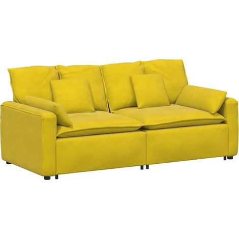 vidaXL Divano Modulare con Cuscini Giallo (1/5)
