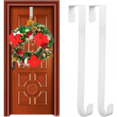 Wreath Hanger - Metal Over The Door Hook - 38 cm - For Front Door Christmas Garland And Decorations - Pack Of 2 (1/5)