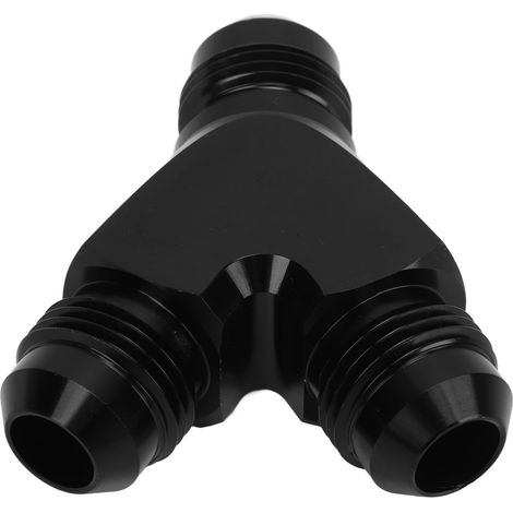 Raccord de dérivation en Y étanche, revêtement anodisé noir, type universel, adapté aux tuyaux de carburant 8AN. (1/5)