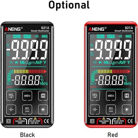 Multimètre numérique intelligent à écran tactile ANENG 621A, 9999 chiffres, sélection automatique de la gamme, multimètre universel portable rechargeable NCV, voltmètre, ampèremètre (1/5)