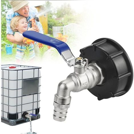 IBC Tank Ablaufadapter S60x6 Ventilhahn 3/4'' IBC Tank Hahnadapter Tankadapter Wassertankadapter Kugelhahn