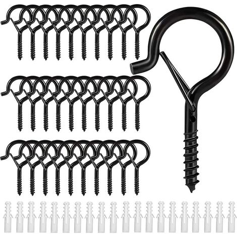 Crochet a visser vis inox a piton à crochet, Crochets à visser, Crochets de plafond en métal extérieur(30pcs) (1/5)