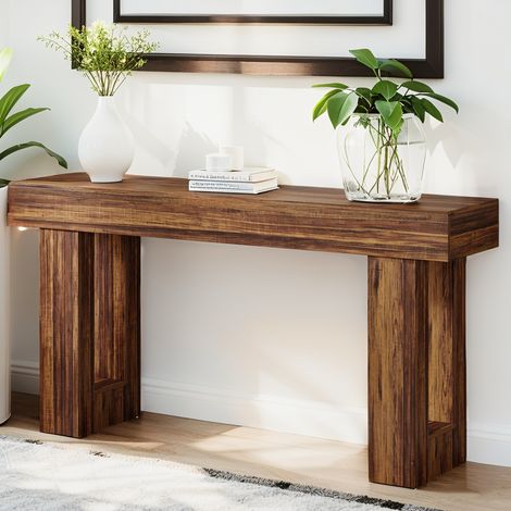 Table console étroite de 160 cm , pour canapé derrière le canapé, pour entrée, salon, marron rustique