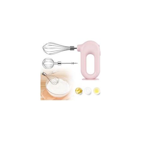 Batteur à main électrique: Batteur à main rose puissant à 4 vitesses, batteur à main sans fil avec 2 fouets en acier inoxydable, fouet électrique sans fil pour d'œufs et de crème