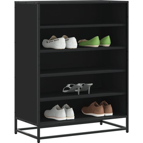 Schuhschrank Schwarz 75x38x97,5 cm Holzwerkstoff Metall
