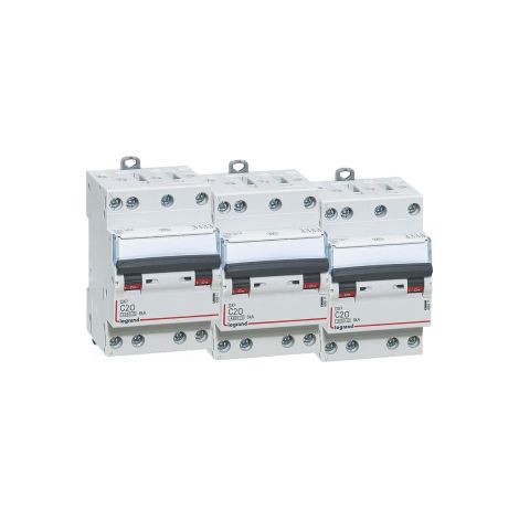 Legrand - Disjoncteur 4P DX3 - 20A - 6kA - courbe C - 406911x3 (1/5)