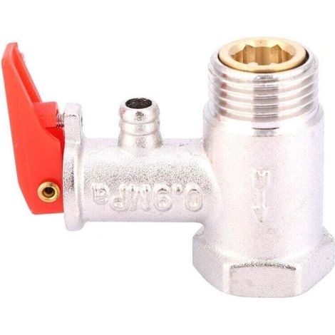 1Pc soupape de sécurité chauffe-eau contrle de décharge de pression laiton nickelé 0.9MPa G1/2in (1/4)