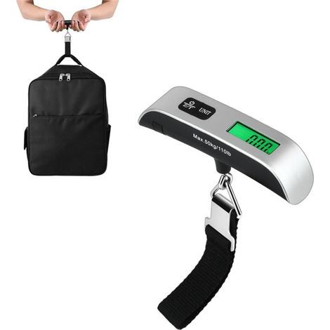 Elektronische Gepäckwaage, tragbare Kofferwaage, Temperaturmessfunktion, bis zu 50 kg/110 lbs (1/4)