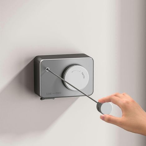 Étendoir à linge rétractable, 4,2 m, pour intérieur et extérieur, fixation murale, portable, installation facile, gris (1/5)