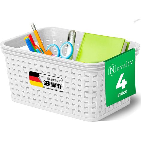 4x Novaliv Aufbewahrungsbox 4x Aufbewahrungskorb Rattan (1/5)