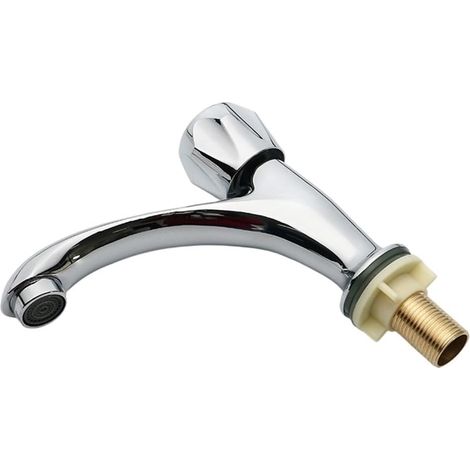 Mitigeur de lavabo inox eau chaude/froide pour sanitaires (1/5)