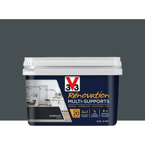 Peinture V33 Rénovation Multi-Supports Anthracite 0,5 L