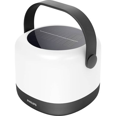 Philips LED 8720169296503 Alula SR PT 1.2W RGB30K BL Lampada solare da tavolo 1.2 W Bianco caldo, RGB Bianco, Nero