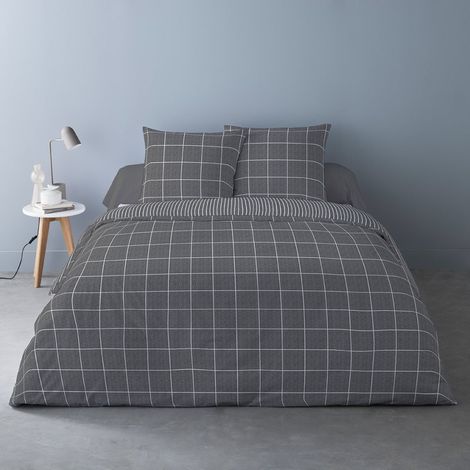 Housse de couette 240x220 + 2 taies flanelle 100% coton