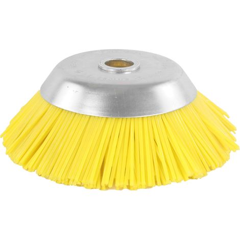 Filiyano-Brosse universelle pour débroussailleuse. Brosse désherbeuse en nylon jaune 200 x 25,4 mm - FQ6 (1/2)