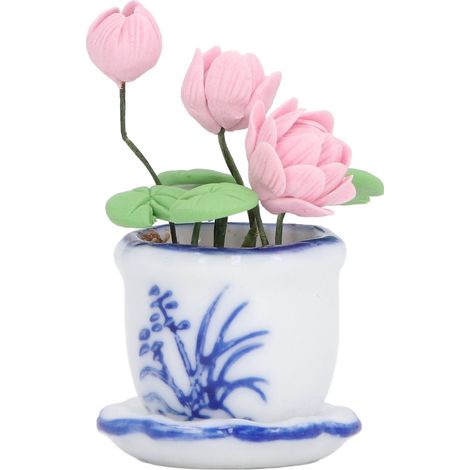 Plante miniature en pot pour maisons de poupées, échelle 1:12, modèle réaliste et détaillé pour jeux de rôle. (1/5)