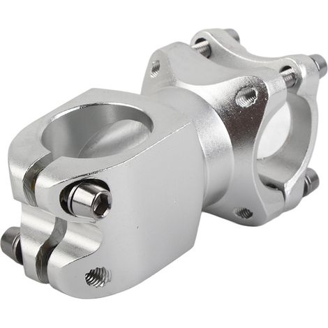 Tige de direction vélo VTT en alliage d'aluminium 25,4x38 mm, fixe et argentée (1/3)