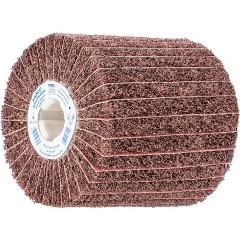 PFERD TOOLS 44641108 POLINOX Vlies-Schleifwalze PNZ Ø 100 x 100 mm Keilnut 19 mm A 80/M für Feinsch