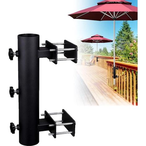 Soporte resistente para sombrilla de patio，abrazadera fija para bancos，abrazadera para sombrilla para barandillas de terraza (1/5)