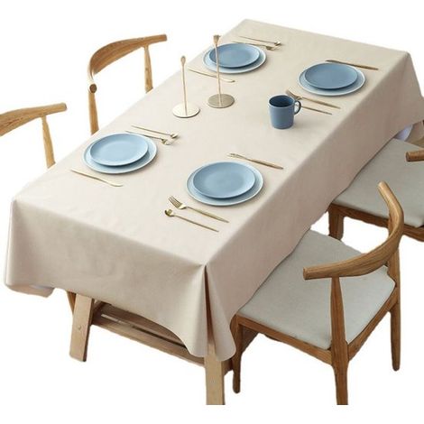 Mantel rectangular de PVC impermeable y lavable, resistente al aceite, fiestas y exteriores, Pequeño y elegante color verde. 140 x 220 cm (1/5)