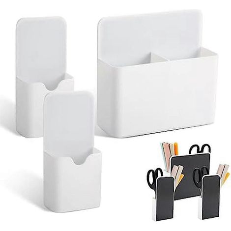 Porte-stylos magnétique en 3 pièces, boîtes de rangement magnétiques pour marqueurs, pour réfrigérateur et tableaux blancs.