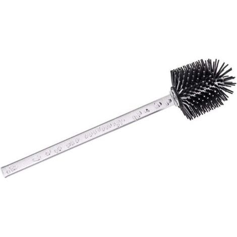 QORVA-Brosse WC silicone de rechange, Brosse WC noire avec manche transparent bubble, Ø 7,5x35 cm, Noir - Transparent