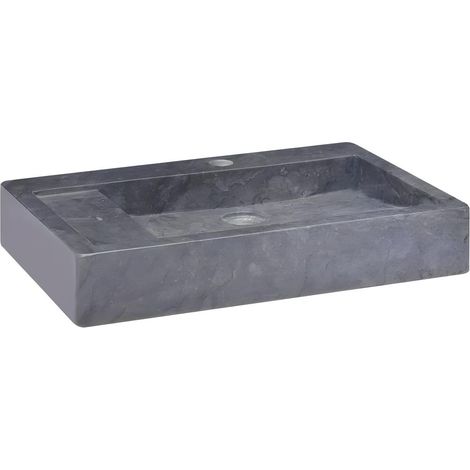 Lavabo de salle d'eau vasque à poser de toilette lave-mains de salle de bain lavabo de salle d'eau maison intérieur 58 x 39 marbre noir (1/5)