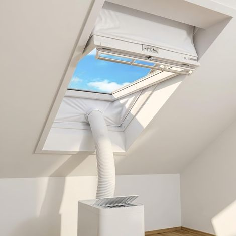 Kit calfeutrage climatiseur fenêtre de toit 2x150cm Pour fenêtres jusqu'à 300cm. Installation sans perçage. Maintient l'air froid à l'intérieur et bloque les insectes. (1/5)