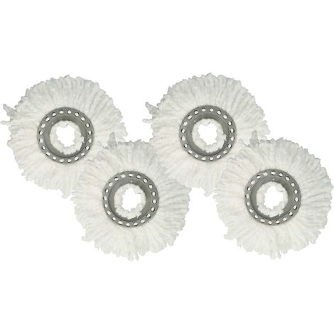 vhbw 4x cabezal fregona compatible con Leifheit Clean Twist Mop Ergo, Combi Mop fregona - Repuesto, microfibra, blanco