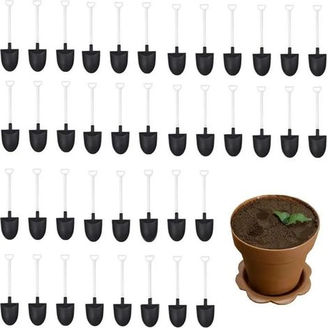 Cuillères à dessert en plastique - YSTP - Lot de 100 - 12 cm - Noir - Compatibles lave-vaisselle (1/4)