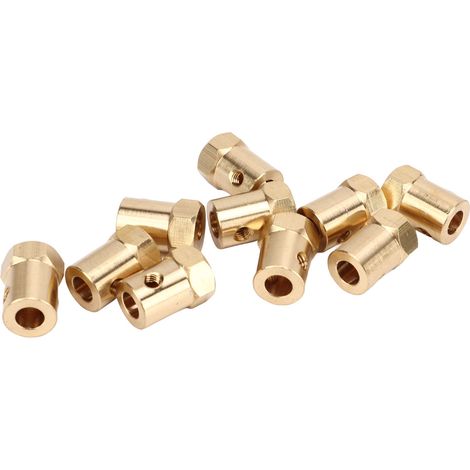 Accouplement flexible en laiton 6mm pour moteurs RC, transmission pour modèles réduits, lot de 10 (1/5)