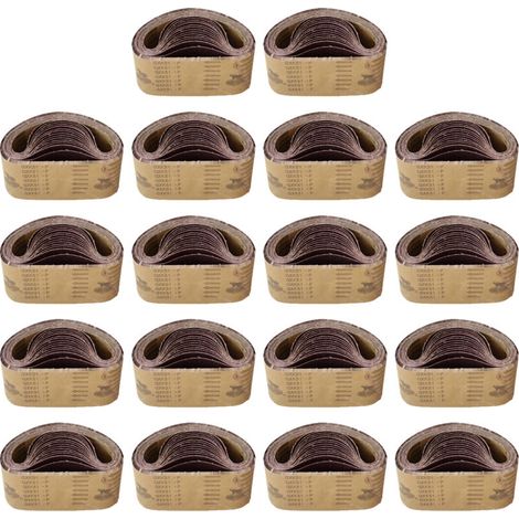 Bandes abrasives 533 x 75 mm, bandes de grains 40/80/120/150/240/400/600 pour ponceuse à bande, pour le ponçage, le limage, l'affûtage et le détartrage (18 pièces) (1/5)