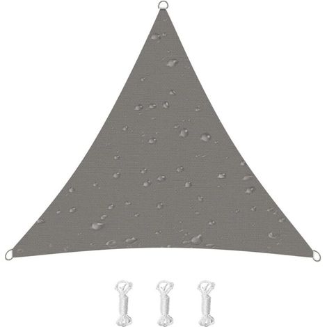 Voile d'ombrage, 95% uv, convient pour terrasse, balcon, jardin, fête, événements en plein air (4 x 4 x 4 mètres, gris)
