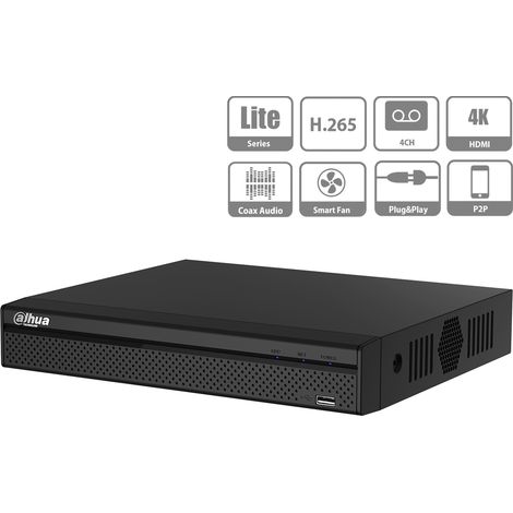 Videoregistratore XVR DVR NVR 4 Canali Penta-brid 4K Compact 1U 4CH@8MP 5 In 1 HDCVI CVBS AHD TVI IP H.265+ P2P DAHUA XVR5104HS-4KL-X (1/3)