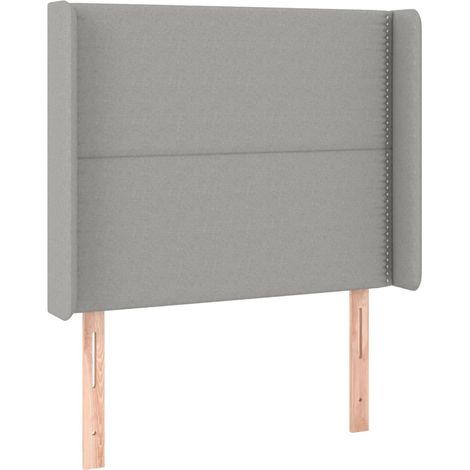 Tête de lit accessoire couchage chambre à coucher meuble à LED 103 x 16 x 118/128 cm tissu gris clair TDL0201435