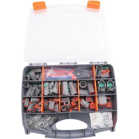 DT Deutsch Steckverbindersatz (338 Teile): 2-, 3-, 4-, 6-, 8- und 12-polige Steckverbinder, Crimp- und Ausziehwerkzeuge, elektronische Bauteile für die Automobilindustrie. (1/2)