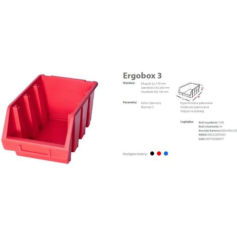 Aufbewahrungsbox – Ergobox 3 Rot (1/2)