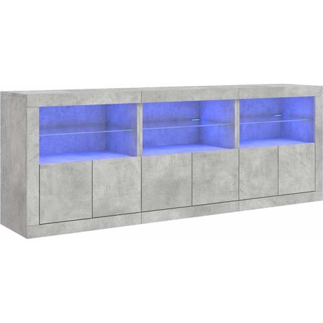 Maison Exclusive - Credenza con Luci LED Grigio Cemento 181,5x37x67 cm