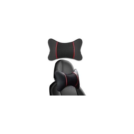 Sollbry Coussin Appuie Tete Voiture Appui-Tête De Voiture En PU Cuir Avec Mousse Mémoire Oreiller Cervical Pour Voiture Appui Tete Voiture Pour Soutien Du Cou Protection De La Colonne Cervicale 1Pièce