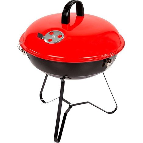 Barbecue a Carbone Rotondo Aktive Rosso e Nero 36 cm