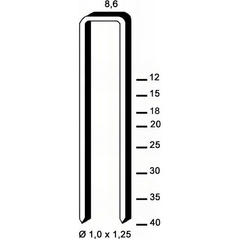 6 200 agrafes H-18 INOX - 8,6 x 18 x D. 1 x 1,25 mm - 6H-189 - Alsafix
