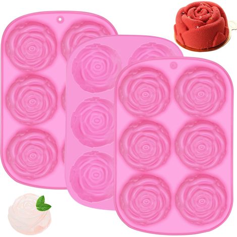 Rosa Silikonform, dreiteiliges Set (1/5)