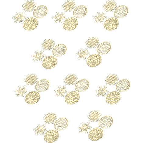 Set mit 10 dekorativen, metallischen „Blume des Lebens“-Aufklebern für Zuhause oder Büro (1/5)