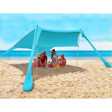 Tente de Plage avec l'ancre de Sable, portative d'auvent abri de Plage avec Protection UV UPF50+ et Poteaux en Aluminium (1/5)