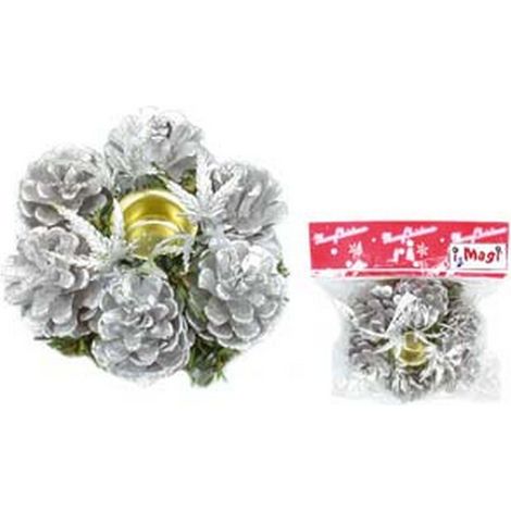 1BL PORTA CANDELE A UN POSTO COLORE ARGENTO