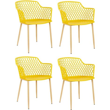 Lot de 4 Fauteuils Design "Malaga" 80cm Jaune (1/5)