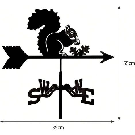 Girouette écureuil en métal , statue de jardin, pince pour girouette, décoration artisanale, ferme, jardin, tonnelle (1/4)