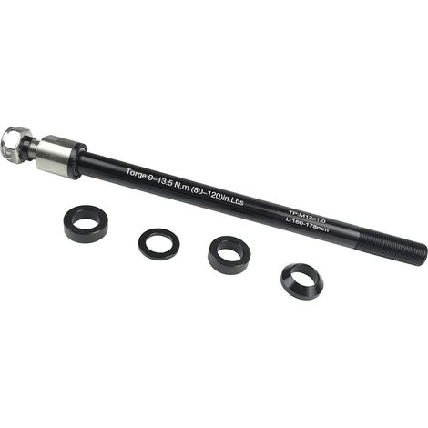 Adaptateur d'axe enfichable M12 x 1,0 mm, axe de vélo réglable en longueur de 160 à 178 mm, adaptateur d'essieu pour remorque de vélo, compatible avec la plupart des VTT, vélos de route (1/5)